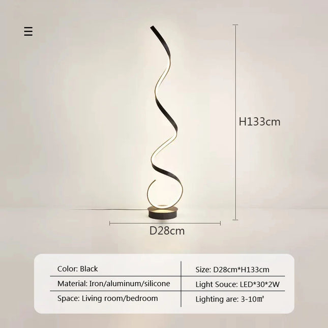 YongYing Lumin Minimalist LED Floor Lamp Spiral Strip Living