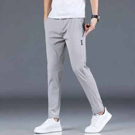 Ice Silk Mens Pants CN Guangdong Breathable Elastic Summer by zapcart