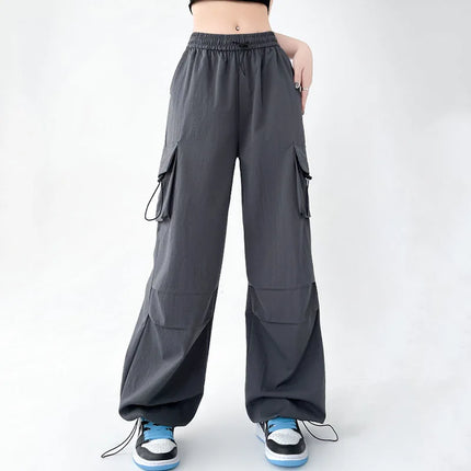 Lucyever Women Joggers Cargo Wide Leg Pockets Y2K Style by zapcart
