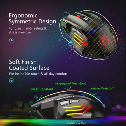 UJJyou Wired Gaming Mouse RGB Backlit Ergonomic Quiet Gamer by zapcart