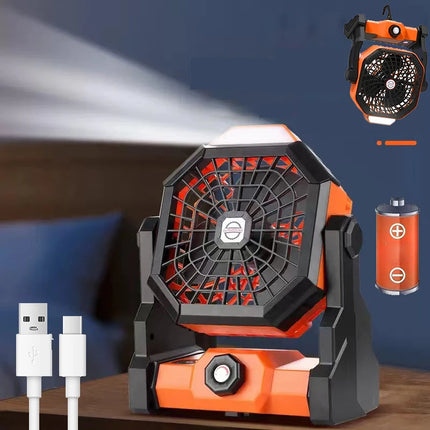 Super Cheese Camping Desk Fan With LED Light Rechargeable by zapcart