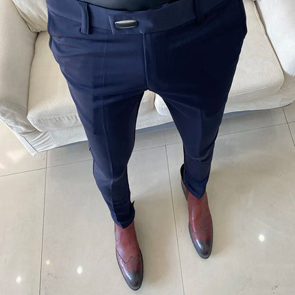 CN Zhejiang Mens Slim Fit Dress Pants Versatile All Match by zapcart