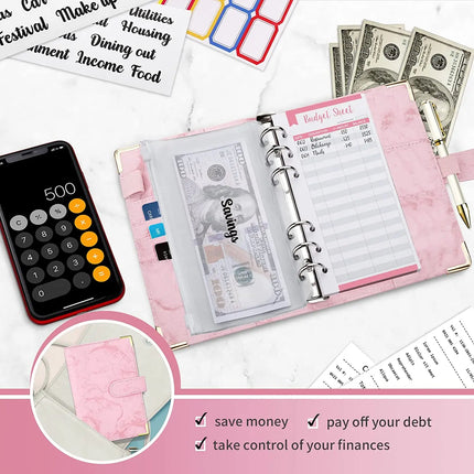 A6 Budget Binder PU Leather Organizer For Students by zapcart