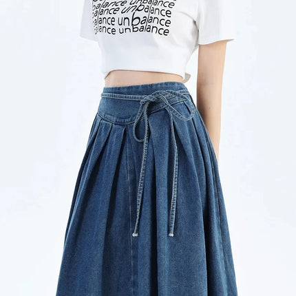 High Waisted Denim Skirt For Women Loose Fit Chic Trendy by zapcart