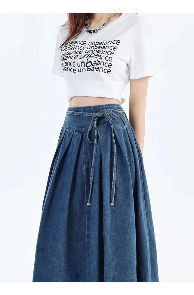 High Waisted Denim Skirt For Women Loose Fit Chic Trendy by zapcart