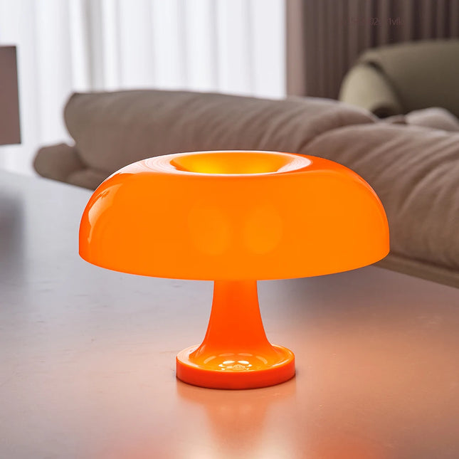 Classic Mushroom Table Lamp Modern Bauhaus Art Table Lamp Bedroom Bedside Lamp Danish Designer Orange Decorative Table Lamp by zapcart