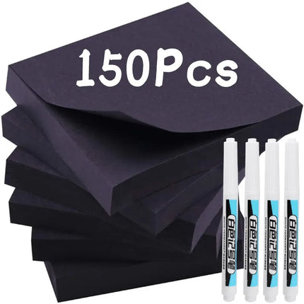 Choice Black Sticky Notes With White Pens For School by zapcart