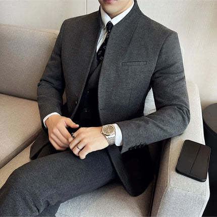 Korean Style Slim Fit Mens Elegant Suit Set By QUHNBGYCN by zapcart