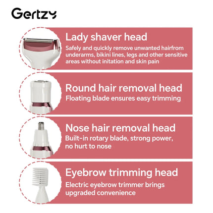 Women Electric Razor 4-In-1 Wet Dry Painless Grooming Kit by zapcart