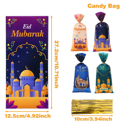 Eid Mubarak Gift Cookie Bags With Straps for Ramadan Decor by zapcart