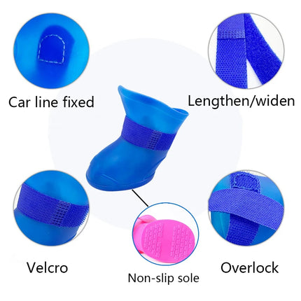 Pet Waterproof Rain Boots Anti Slip For Dogs And Cats by zapcart