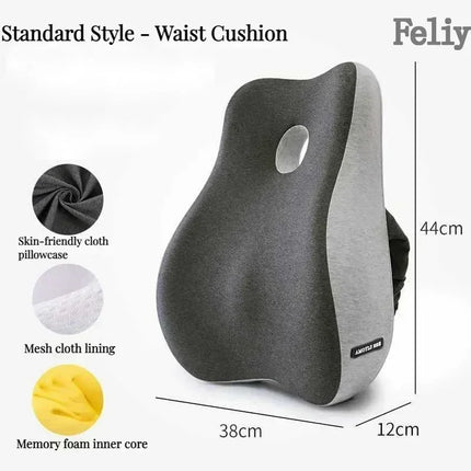 Feliy Memory Foam Office Chair Cushion Lumbar Support by zapcart