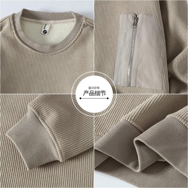 WetailorCN Men Casual Pullover Sweater With Zipper Pocket by zapcart