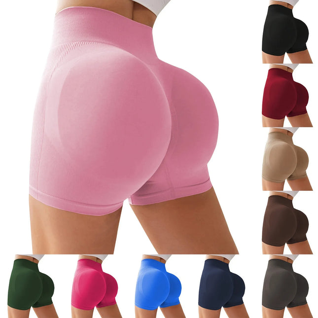 Womens High Waist Peach Lift Hip Sports Shorts For Yoga by zapcart