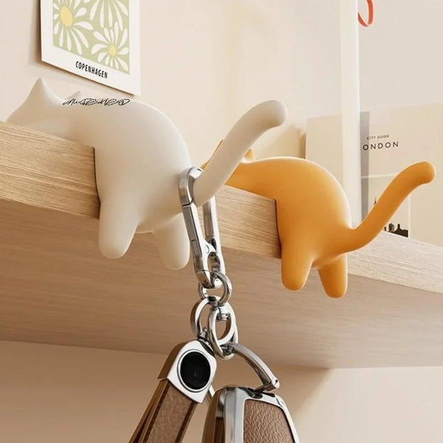 Cute Cat Bag Hook Portable Table Hook Handbag Backpack Organizer Holder for Home Office Desk Side Decor Travel Bag Hanger by zapcart