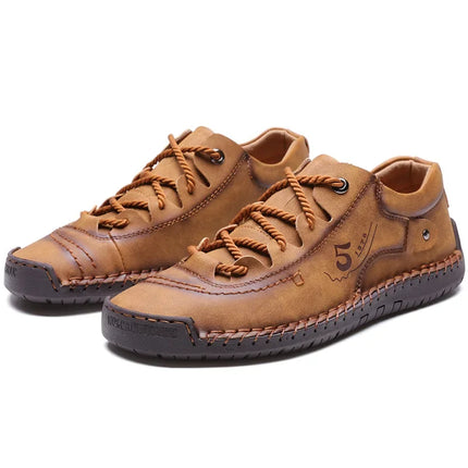 LEDP Mens Handmade Leather Loafers Breathable Soft Sole by zapcart