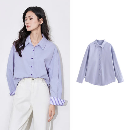 TOYOUTH Striped Pure Cotton Women Blouse Shirt for Office by zapcart