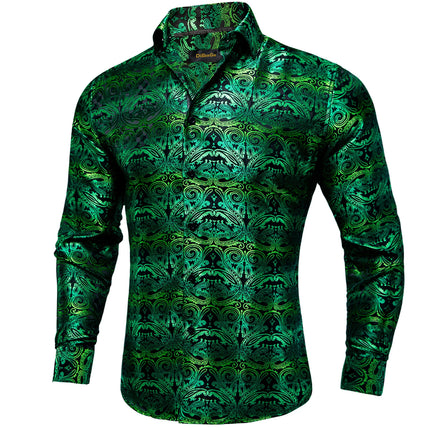 HenanChoice Mens Jacquard Paisley Shirt Long Sleeve Luxury by zapcart