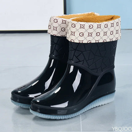 YBQJOO Women Waterproof Rain Boots Anti Slip Wear Resistant by zapcart
