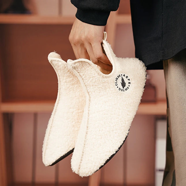 YRZLCN Winter Slippers for Men Women Non Slip Warm Plush by zapcart