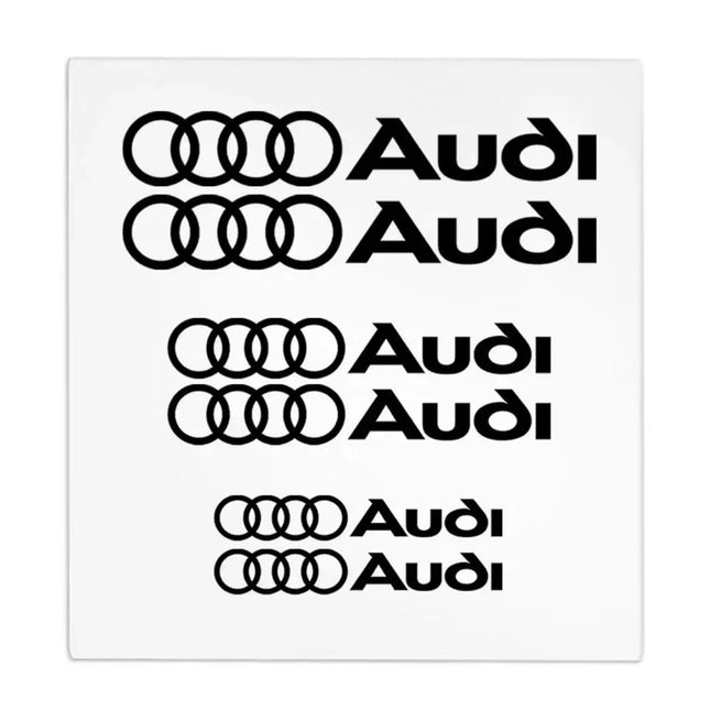 Audi High Temp Brake Caliper Sticker 6Pc Waterproof Decal
