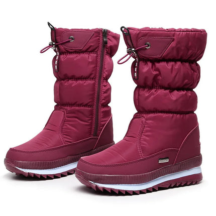 Women Snow Boots Waterproof Non Slip Plush Fur Warm by zapcart
