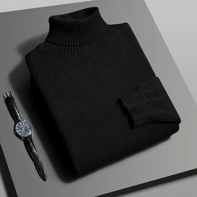 Animal Game Mens Turtleneck Sweater Slim Fit AntiPilling by zapcart