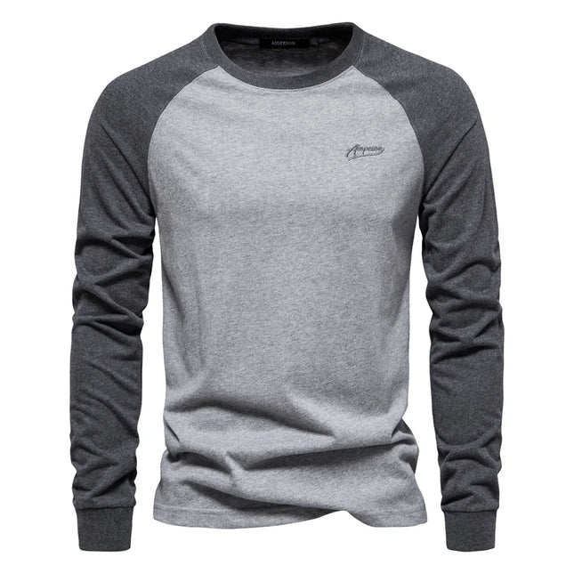 AIOPESON Mens 100 Percent Cotton Long Sleeve Tee Shirt by zapcart