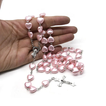 Catholic Porcelain Heart Rosary Car Ornament Mary Blessing by zapcart