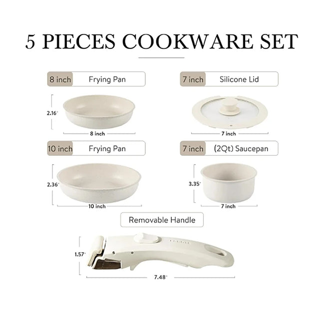 DONNOR Premium Nonstick Cookware Set 5Pc For Home Cooks by zapcart