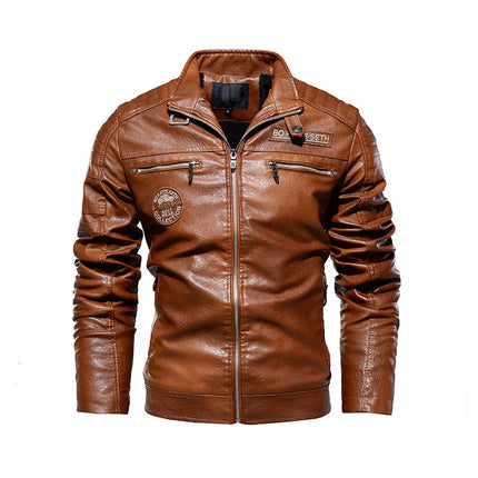 Choice Mens PU Leather Jacket Fleece Lined For Moto Riders by zapcart