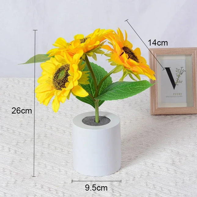 3 LED Night Light Rechargeable Sunflower Lights Interior Lighting Bedroom Bedside Desktop Decoration Table Lamp Night Lamps by zapcart