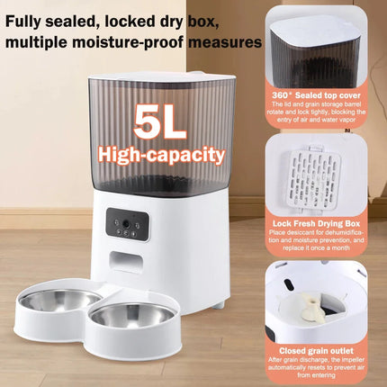 Hign Concerned 5L Smart Pet Feeder With Camera For Cats
