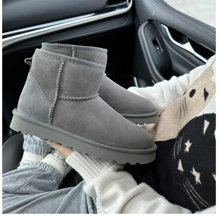 Unisex Sheepskin Snow Boots Shearling Warm Durable Comfort by zapcart