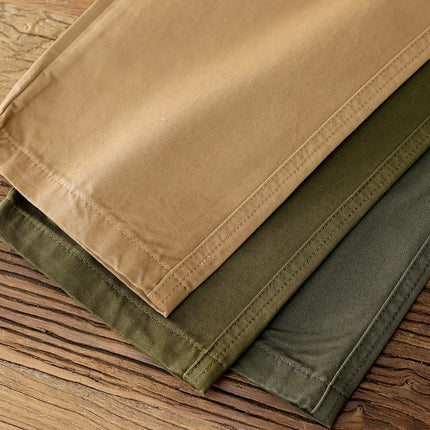 Iceupsnow Men Autumn Twill Pleat Cargo Pants 100 Cotton by zapcart