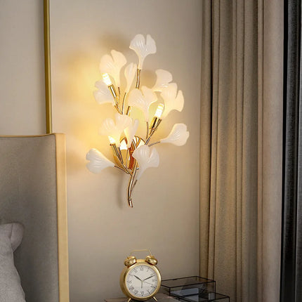 IWP Romantic Flowers LED Wall Lamp Gold Sconce For Foyer