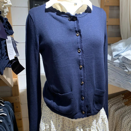 Women Twist Flower Knitted Cardigan With Pockets Slim Fit by zapcart