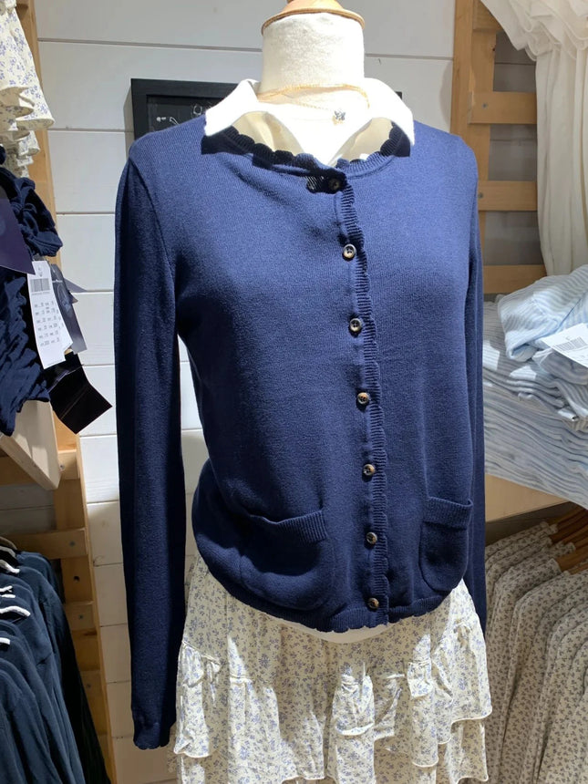 Women Twist Flower Knitted Cardigan With Pockets Slim Fit by zapcart