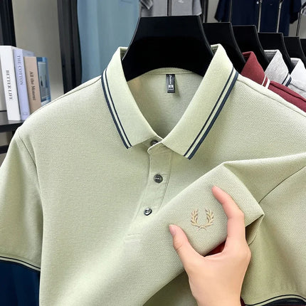 Mens Polo Shirt Lux Embroidered Cotton Breathable For Men by zapcart