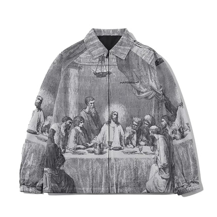 UETEEYCN Autumn Oversized Painting Print Men Jacket by zapcart