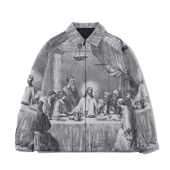 UETEEYCN Autumn Oversized Painting Print Men Jacket by zapcart