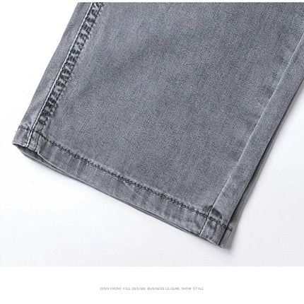 Brother Wang Men Lyocell Jeans Soft Drape Loose Straight by zapcart