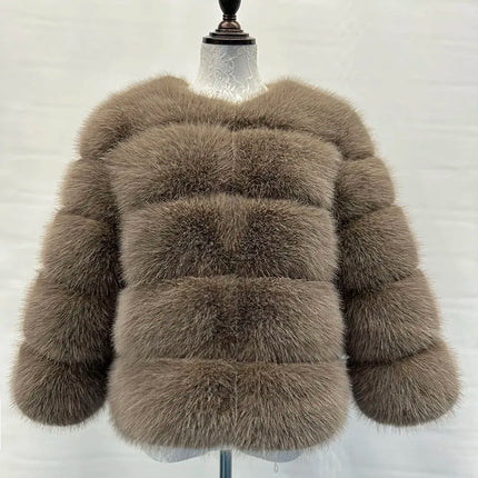 FANPUGUIZHEN Pink Faux Fur Coat For Women Warm And Elegant by zapcart