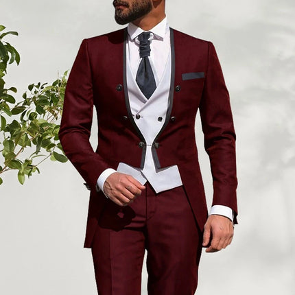 CN Jiangsu Slim Fit 3 Piece Wedding Premium Suit For Groom by zapcart