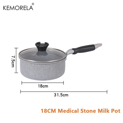 KEMORELA Durable Stone Nonstick Frying Pan Wok for Cooks by zapcart