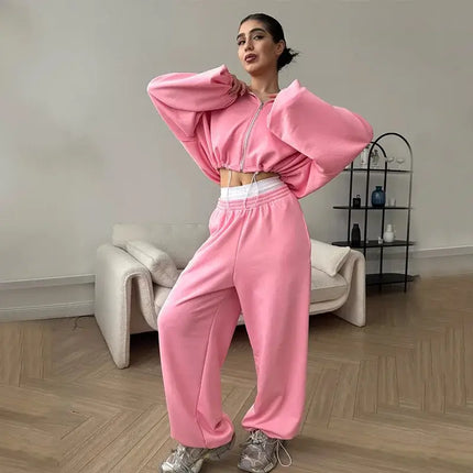 Kalenmos Women Two Piece Sets Warm Cozy Y2K Streetwear by zapcart