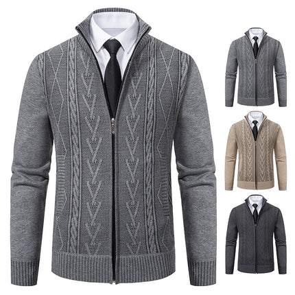 GQXAONC Cashmere Padded Mens Coat Warm Casual Knitwear by zapcart
