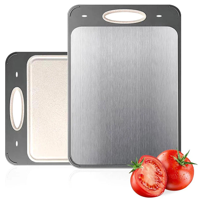 PLYS Double Sided Stainless Cutting Board for Meat Veggies by zapcart