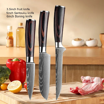 Choice Damascus Chef Knife Set With Cover For Professionals by zapcart
