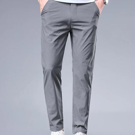 Ice Silk Pants Men Breathable Elastic Waist Casual by zapcart